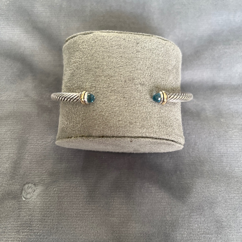 David Yurman Blue Topaz Cable Bracelet